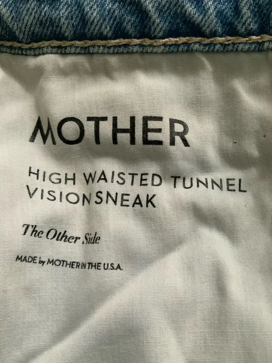 MOTHER SUPERIOR Jeans High-Waisted Tunnel Vision Sneak Other Side Blue Size 28 - Picture 12 of 13
